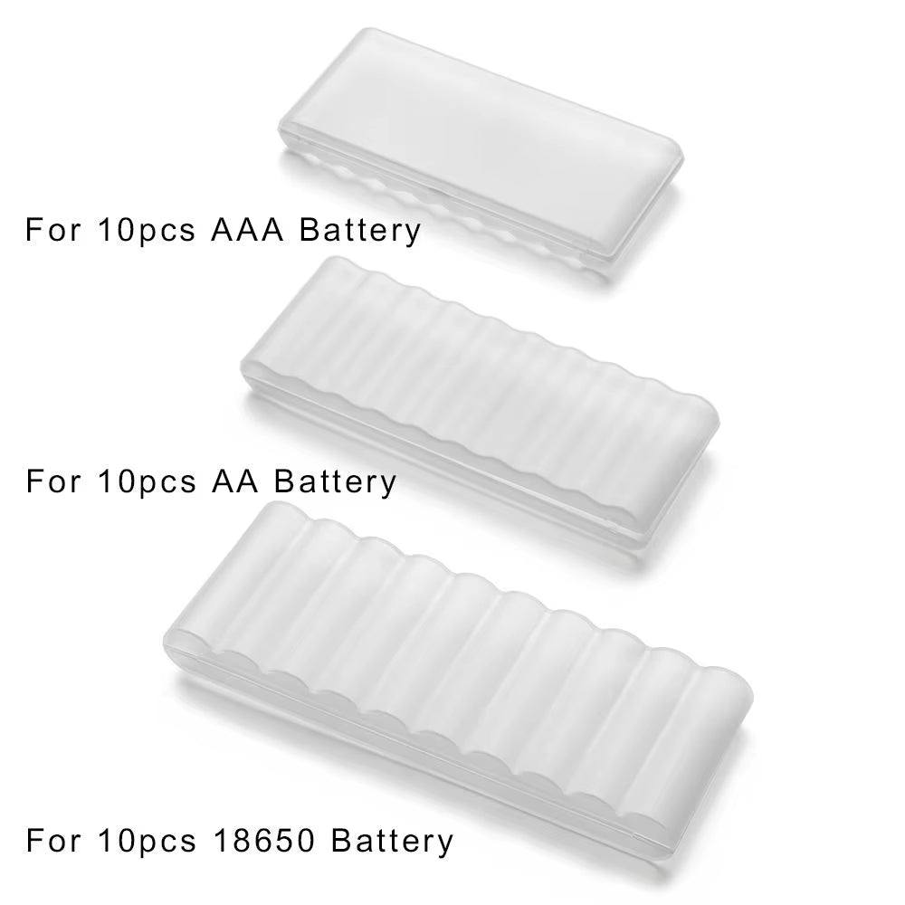 10 Slot Plastic Hard Container Case Battery Storage Box for AAA/AA/18650 Battery Organizer Accessories