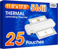 Laminating Sheets Thermal Laminate Pouches, Hold 11 X 17 Inch Sheet 25 Pack, 5 Mil Clear Laminated Pouch 11.5 X 17.5 Inch Lamination Paper for Laminator, round Corner, Home & Office