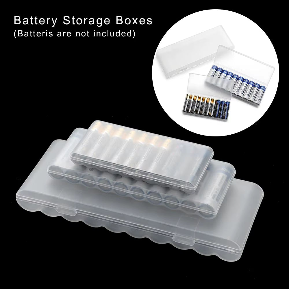 10 Slot Plastic Hard Container Case Battery Storage Box for AAA/AA/18650 Battery Organizer Accessories